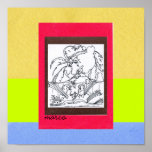 60s Peter Max style Drawing collage Poster