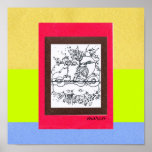 60s Peter Max style Drawing collage Poster