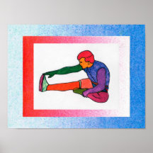 60s Peter Max style Hamstring stretch Posters