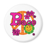 60s Style Peace Fridge Magnet