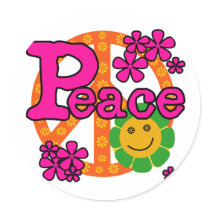 60s Style Peace stickers