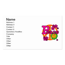 60s Style Peace T-shirts and Gifts Business Card Templates