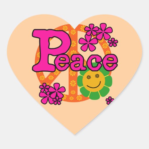 60s Style Peace T-shirts and Gifts Stickers