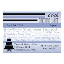 60th - 69th Birthday Invitations-Enter Your Age
