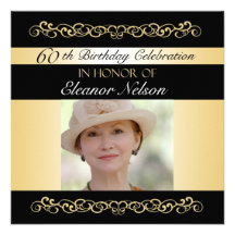 60th-69th Birthday Party Invitations With Photo