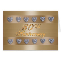 60th anniversary party invitation diamonds greeting card