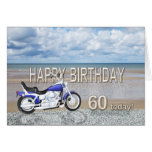 60th birthday card with a motor bike