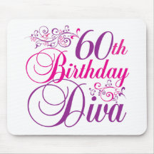 60th Birthday Diva Mouse Pads