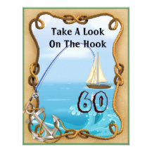 60th Birthday Fishing Invitations for MEN