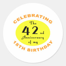 60th Birthday Gag Gift Round Sticker