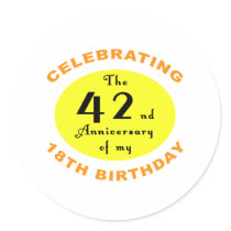 60th Birthday Gag Gift Round Sticker