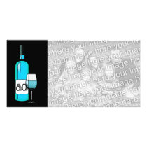 60th birthday or anniversary : wine bottle & glass
