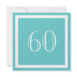 60th Birthday Party Invitation - Aqua invitations
