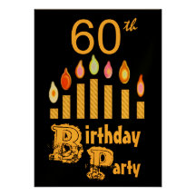 60th Birthday Party Invitation - Metallic GOLD