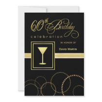 60th Birthday Party Invitations - with Monogram