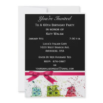 60th Birthday Party Personalized Invitation