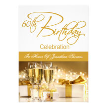 60th Birthday Party Personalized Invitation