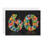 60th Birthday party, with bubbles and balls Personalized Invitation