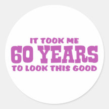 60th Birthday Round Sticker