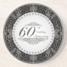60th Wedding Anniversary Coaster