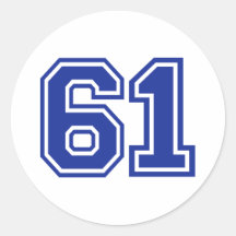 61 - number round stickers