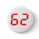 62 sixty-two red alarm clock digital number button