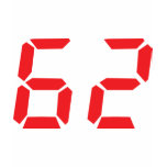 62 sixty-two red alarm clock digital number t-shirt
