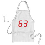 63 sixty-three red alarm clock digital number apron