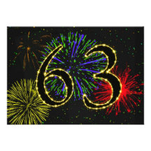63rd birthday party invitate custom invite