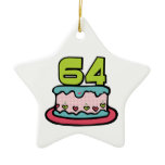64 Year Old Birthday Cake Ornament