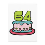 64 Year Old Birthday Cake Postcards