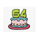 64 Year Old Birthday Cake Post Cards