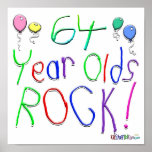 64 Year Olds Rock ! Posters