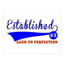 65 Birthday Aged To Perfection Post Cards
