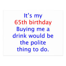 65 buy me a drink post card