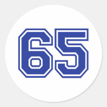 65 - number round stickers