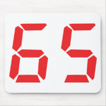 65 sixty-five red alarm clock digital number mouse mats