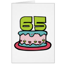 65 Year Old Birthday Cake Card