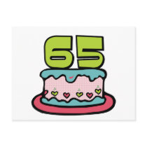 65 Year Old Birthday Cake Postcard