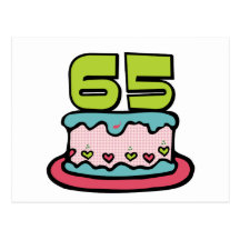 65 Year Old Birthday Cake Postcard
