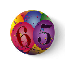 65 years!  Birthday balloon button