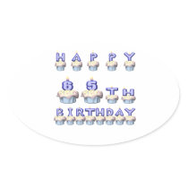 65 Years Old Oval Sticker