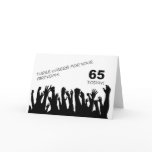 65th Birthday card with cheering waving crowds.