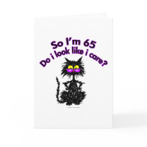 65th Birthday Cat Gifts Greeting Card