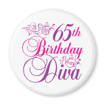65th Birthday Diva Magnets