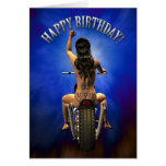 65th Birthday girl with 65 tattooed on her bottom Card