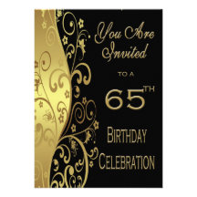 65th Birthday Party Personalized Invitation