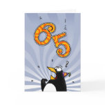 65th Birthday - Penguin Surprise Card