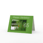 65th Happy Birthday Cat Tails on Pond Greeting Cards