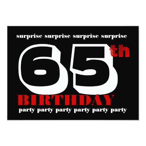 65th SURPRISE Birthday Party Invitation Template Zazzle
